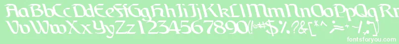 BrainchildfontRegularTtcon-fontti – valkoiset fontit vihreällä taustalla