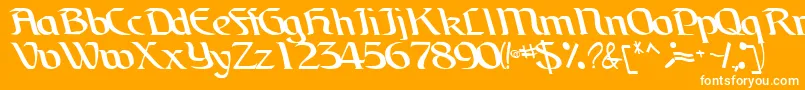 Шрифт BrainchildfontRegularTtcon – белые шрифты на оранжевом фоне