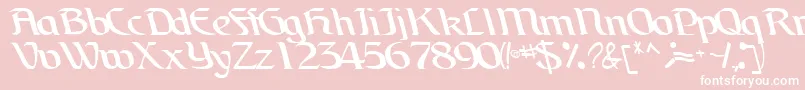 Czcionka BrainchildfontRegularTtcon – białe czcionki na różowym tle