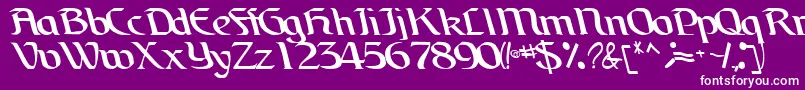 Шрифт BrainchildfontRegularTtcon – белые шрифты на фиолетовом фоне