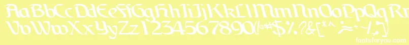 フォントBrainchildfontRegularTtcon – 黄色い背景に白い文字