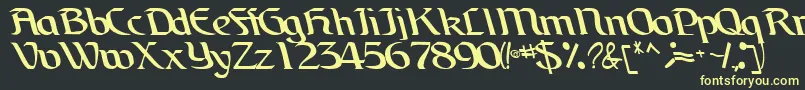Шрифт BrainchildfontRegularTtcon – жёлтые шрифты на чёрном фоне