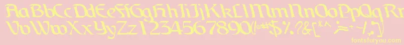 BrainchildfontRegularTtcon-Schriftart – Gelbe Schriften auf rosa Hintergrund