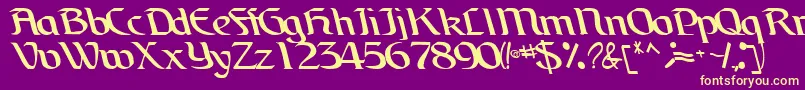 BrainchildfontRegularTtcon-fontti – keltaiset fontit violetilla taustalla