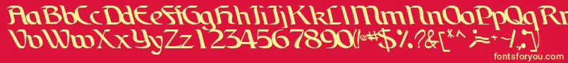 BrainchildfontRegularTtcon-fontti – keltaiset fontit punaisella taustalla