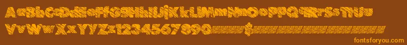 Suchfrosting-Schriftart – Orangefarbene Schriften auf braunem Hintergrund