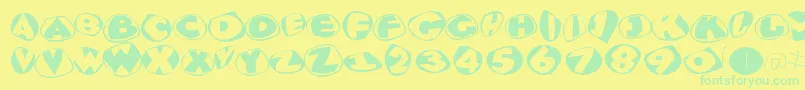 Glypm Font – Green Fonts on Yellow Background