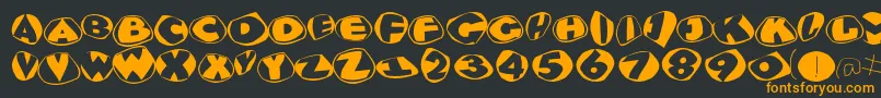 Glypm-Schriftart – Orangefarbene Schriften auf schwarzem Hintergrund