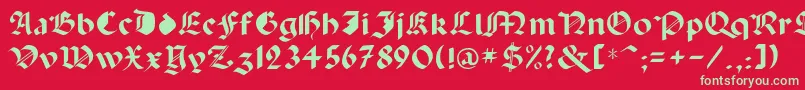 フォントCapinini – 赤い背景に緑の文字