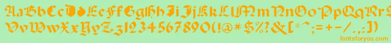 Capinini Font – Orange Fonts on Green Background