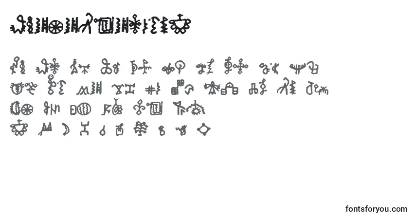 A fonte BamumSymbols1 (115999) – alfabeto, números, caracteres especiais