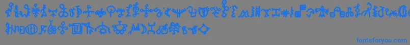 BamumSymbols1-Schriftart – Blaue Schriften auf grauem Hintergrund