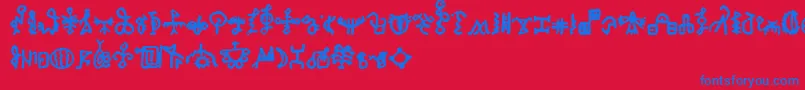 BamumSymbols1 Font – Blue Fonts on Red Background