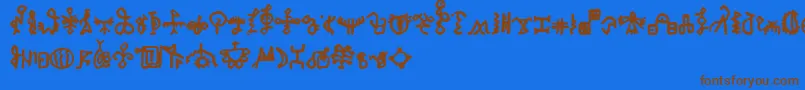 BamumSymbols1 Font – Brown Fonts on Blue Background