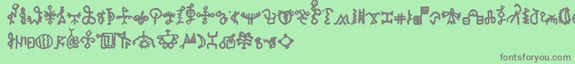 フォントBamumSymbols1 – 緑の背景に灰色の文字