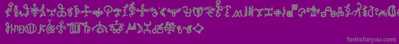 BamumSymbols1-Schriftart – Graue Schriften auf violettem Hintergrund