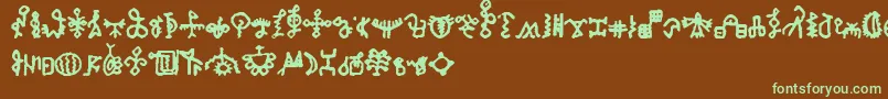 BamumSymbols1 Font – Green Fonts on Brown Background