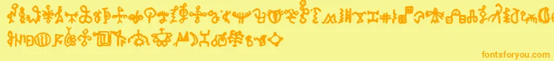 BamumSymbols1 Font – Orange Fonts on Yellow Background