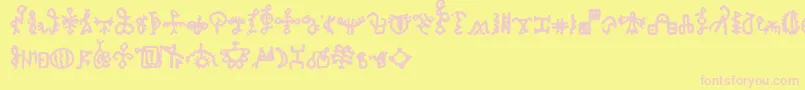 BamumSymbols1 Font – Pink Fonts on Yellow Background