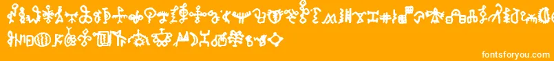 BamumSymbols1-Schriftart – Weiße Schriften auf orangefarbenem Hintergrund