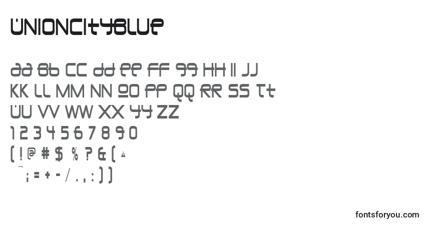 characters of unioncityblue font, letter of unioncityblue font, alphabet of  unioncityblue font