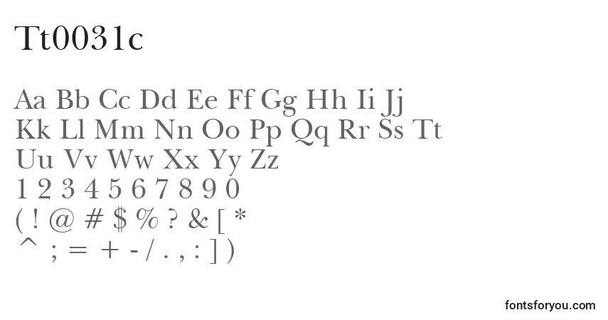 characters of tt0031c font, letter of tt0031c font, alphabet of  tt0031c font