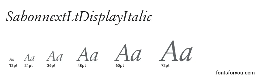 sizes of sabonnextltdisplayitalic font, sabonnextltdisplayitalic sizes
