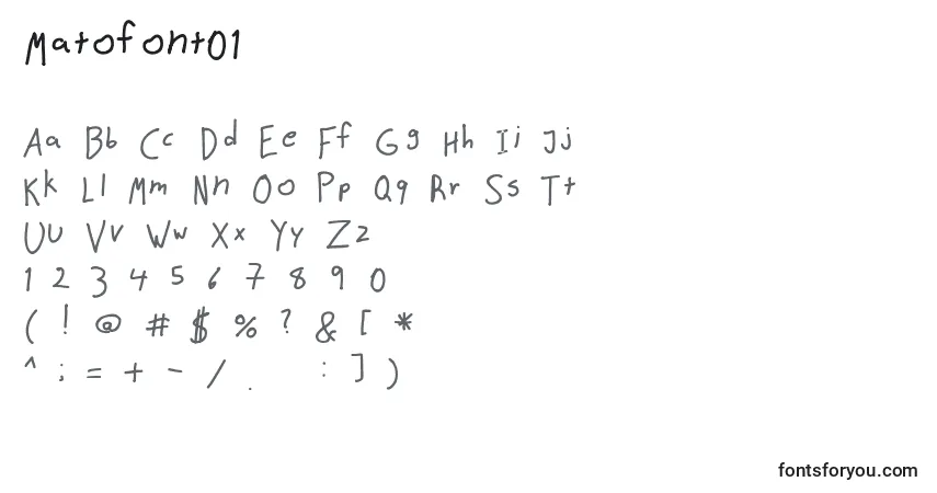characters of matofont01 font, letter of matofont01 font, alphabet of  matofont01 font
