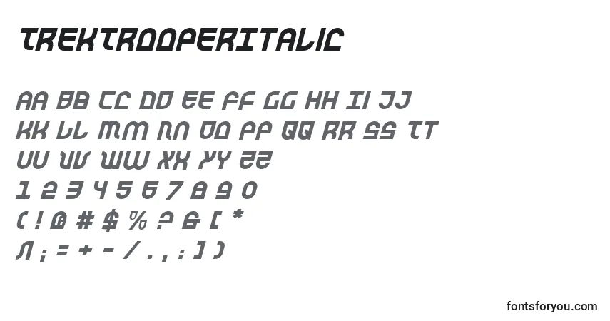 characters of trektrooperitalic font, letter of trektrooperitalic font, alphabet of  trektrooperitalic font