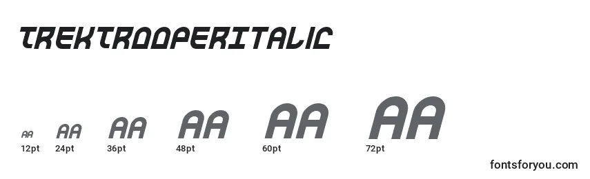 sizes of trektrooperitalic font, trektrooperitalic sizes