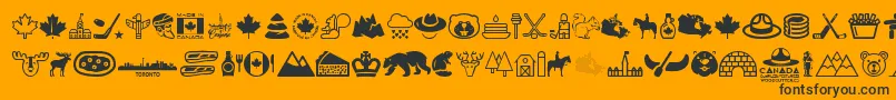 fuente Canada – Fuentes Negras Sobre Fondo Naranja
