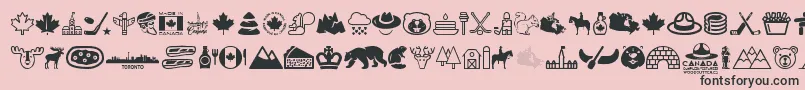 Canada-Schriftart – Schwarze Schriften auf rosa Hintergrund