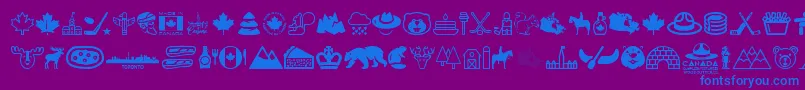 Шрифт Canada – синие шрифты на фиолетовом фоне