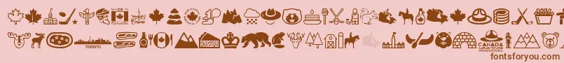フォントCanada – ピンクの背景に茶色のフォント