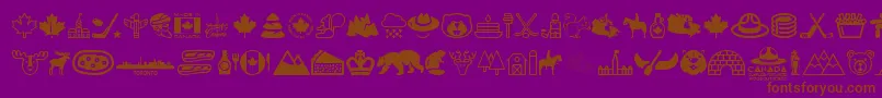 Canada-Schriftart – Braune Schriften auf violettem Hintergrund