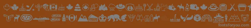 フォントCanada – 茶色の背景に灰色の文字