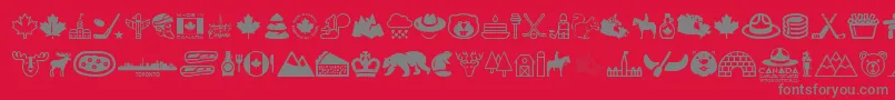 フォントCanada – 赤い背景に灰色の文字