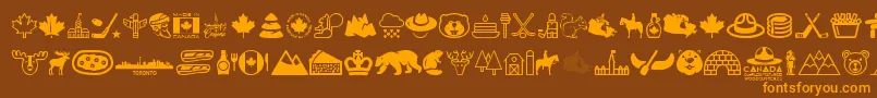 Canada Font – Orange Fonts on Brown Background
