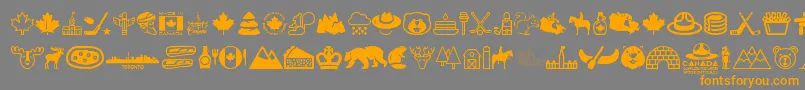 フォントCanada – オレンジの文字は灰色の背景にあります。