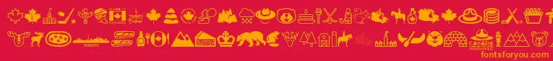 フォントCanada – 赤い背景にオレンジの文字