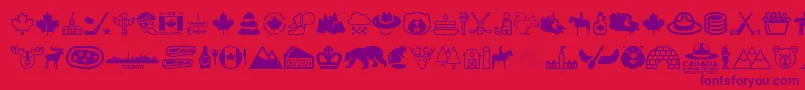 Canada Font – Purple Fonts on Red Background