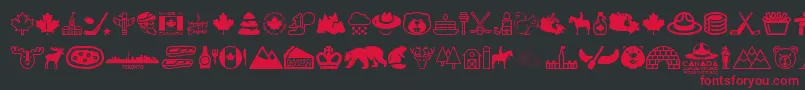 Canada Font – Red Fonts on Black Background