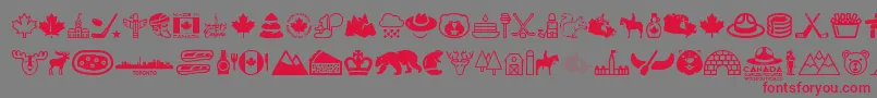Canada Font – Red Fonts on Gray Background