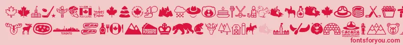Canada Font – Red Fonts on Pink Background