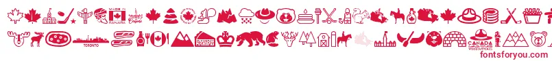 Canada Font – Red Fonts on White Background