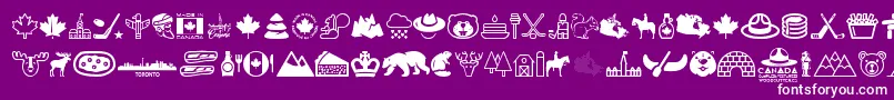 fuente Canada – Fuentes Blancas Sobre Fondo Morado