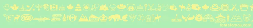 Weitere Informationen zur Canada-Schriftart Canada-Schriftart – Gelbe Schriften auf grünem Hintergrund