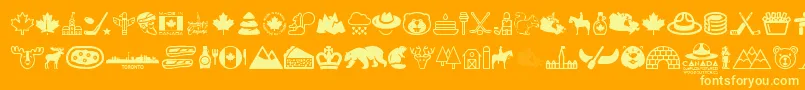 More about Canada Font Canada Font – Yellow Fonts on Orange Background