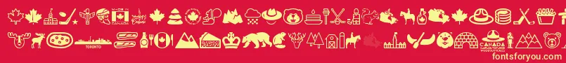 フォントCanada – 黄色の文字、赤い背景
