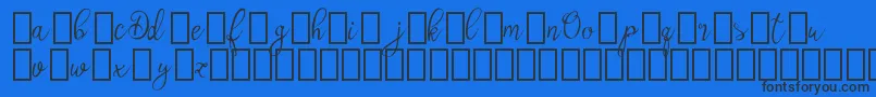 Шрифт OlyberDemo – чёрные шрифты на синем фоне